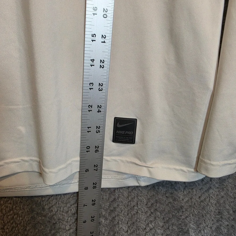 Nike Pro Dri-FIT Mens Small White Long Sleeve Compression Shirt 838081-100